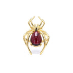 Garnet Spider Ring 2.98 Carats Gold Plated Silver