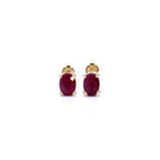 Ruby Stud Earrings 1.68 Carats 10K Yellow Gold