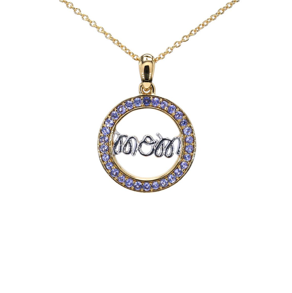 Tanzanite Mom Pendant 0.62 Carats Gold Plated Silver