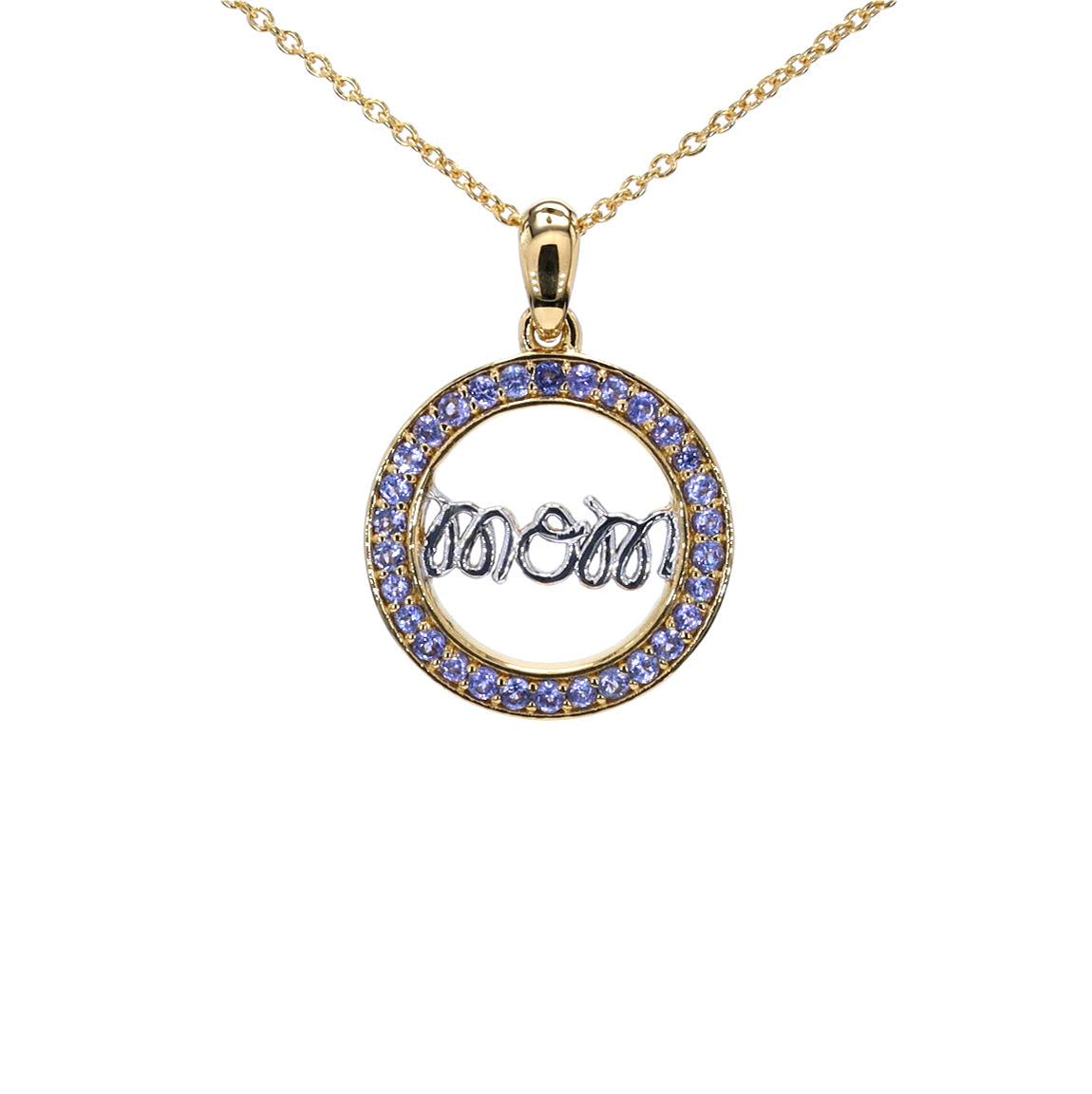 Tanzanite Mom Pendant 0.62 Carats Gold Plated Silver