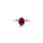 Ruby Ring With Diamonds 1.54 Carats 10K Yellow Gold
