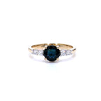 Blue Sapphire Ring With Diamonds 1.32 Carats 14K Yellow Gold