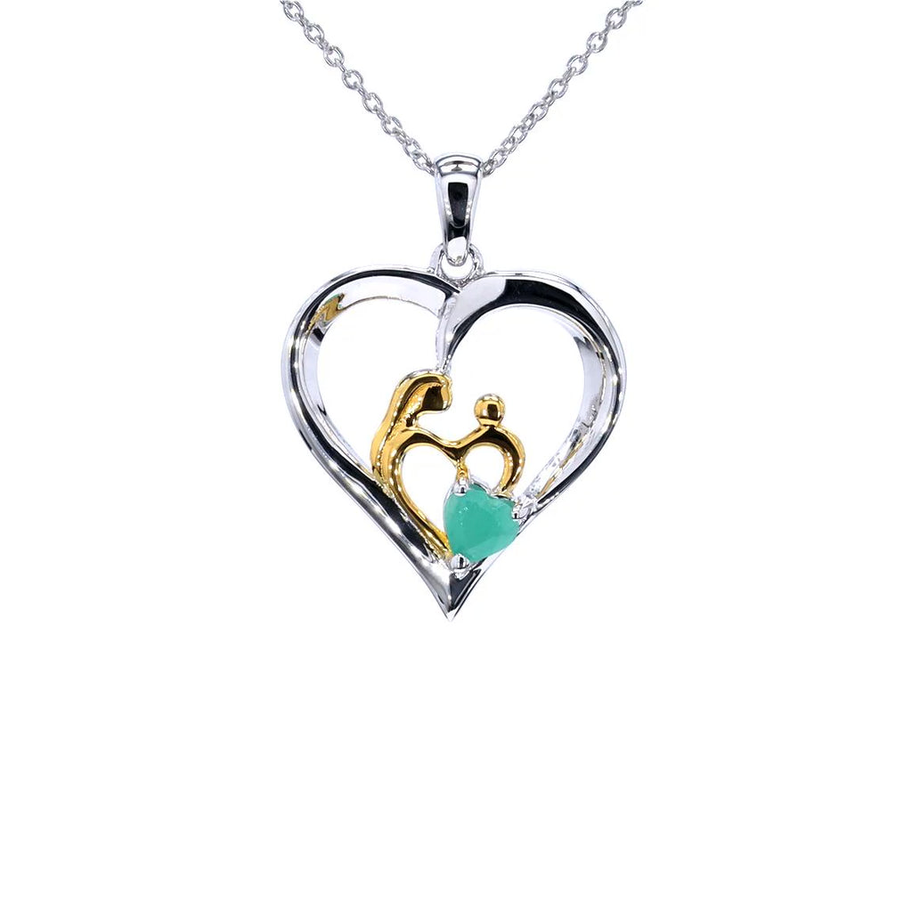 Emerald Mom Pendant 0.44 Carats Sterling Silver