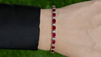 Natural Ruby Bracelet With Diamonds 11.6 Carats 14K White Gold
