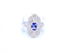 Tanzanite Ring With White Topaz 1.14 Carats Sterling Silver