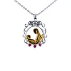 Ruby Mom Pendant 0.12 Carats Gold Plated Silver