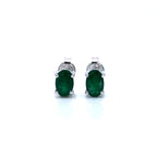 Zambian Emerald Stud Earrings 0.86 Carats 10K White Gold
