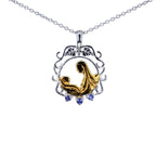 Tanzanite Mom Pendant 0.1 Carats Gold Plated Silver