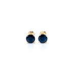 Natural Blue Sapphire Earrings 1.68 Carats 14K Yellow Gold