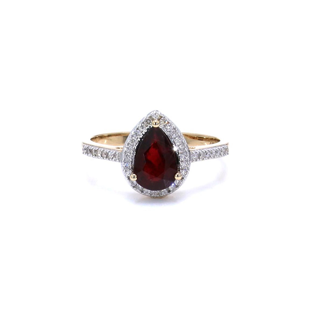 Ruby Ring With Diamonds 1.22 Carats 14K Yellow Gold
