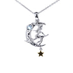 Blue Topaz Witch Pendant 0.34 Carats Sterling Silver