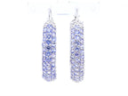 Tanzanite Hoop Earrings 3 Carats Rhodium Plated Silver