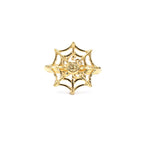 Citrine Spider Web Ring 0.08 Carats Gold Plated Silver