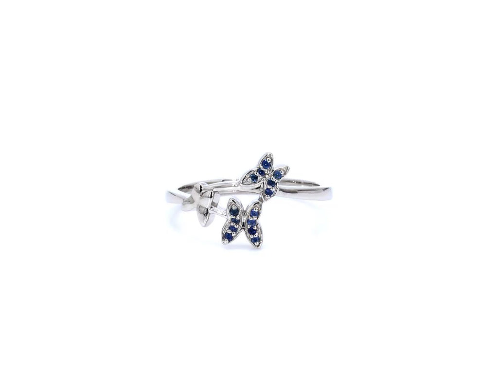 Blue Sapphire Ring 0.12 Carats Sterling Silver