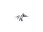 Blue Sapphire Ring 0.12 Carats Sterling Silver