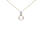 Ethiopian Opal Pendant With Diamonds 1.6 Carats 10K Yellow Gold