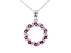Pink Tourmaline Pendant With White Topaz 1.26 Carats Sterling Silver