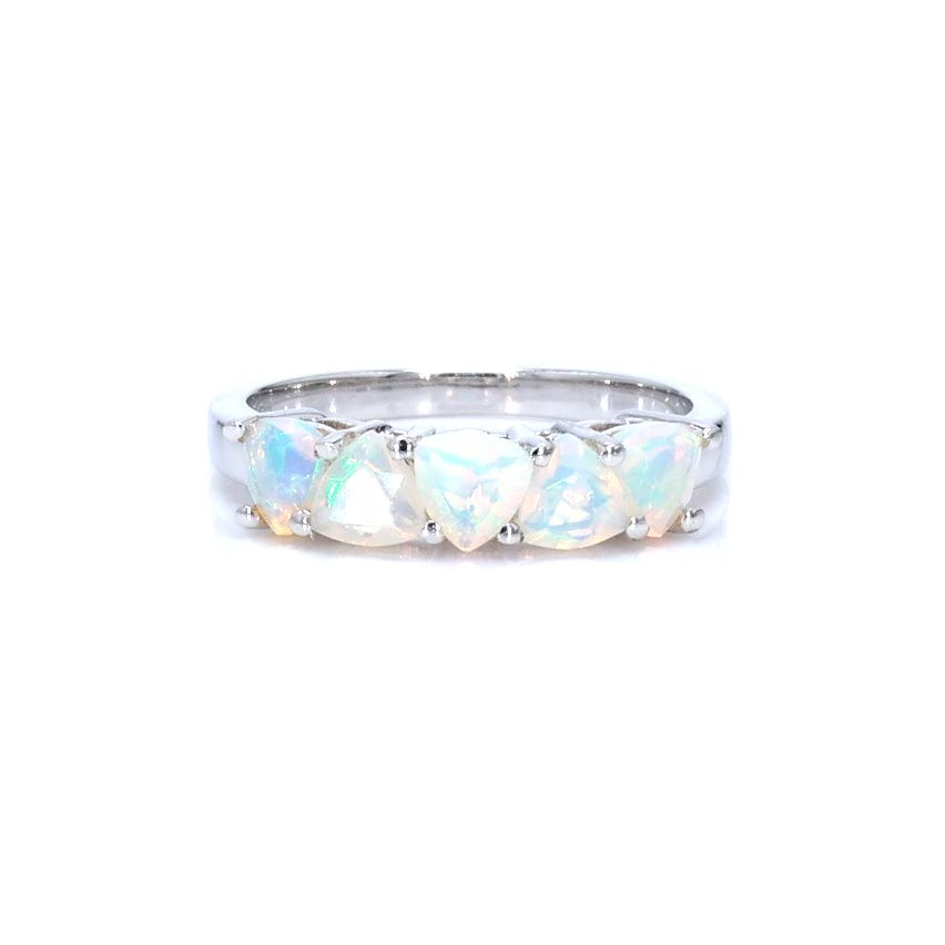 Ethiopian Opal Ring 0.88 Carats Sterling Silver