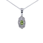 Peridot Pendant With White Topaz 0.52 Carats Sterling Silver