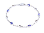 Tanzanite Bracelet With White Topaz 1.28 Carats Sterling Silver