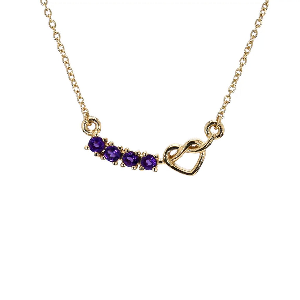 Amethyst Necklace 0.22 Carats Gold Plated Silver