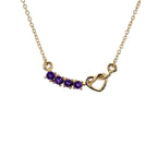 Amethyst Necklace 0.22 Carats Gold Plated Silver