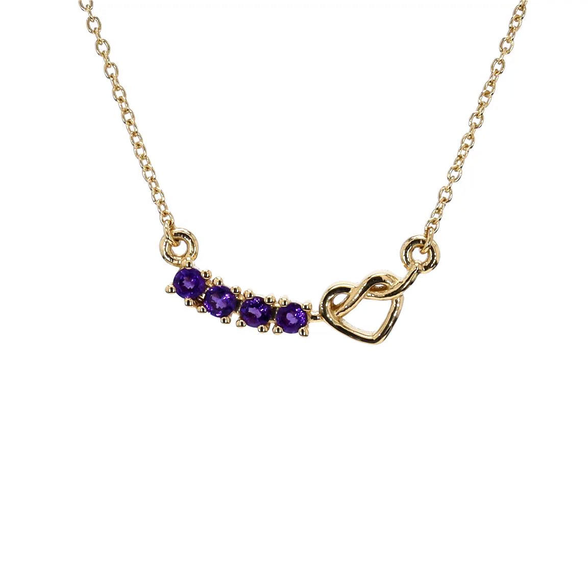 Amethyst Necklace 0.22 Carats Gold Plated Silver