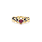 Ruby Bat Ring 0.32 Carats Gold Plated Silver