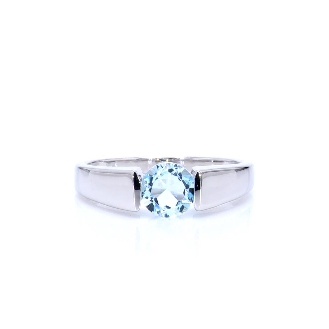 Blue Topaz Ring 1.04 Carats Sterling Silver