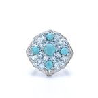 Blue Cocktail Ring Turquoise Blue Topaz 6.2 Carats