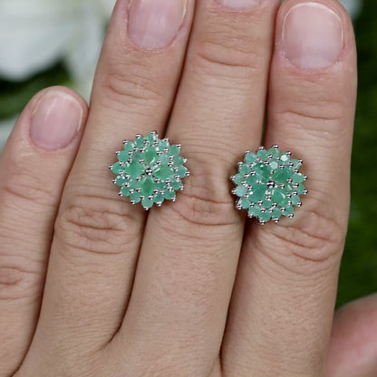 Emerald Earrings 2.3 Carats Sterling Silver