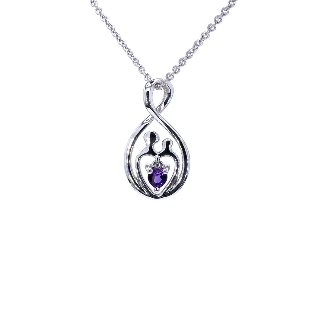 Amethyst Mom Pendant 0.14 Carats Sterling Silver