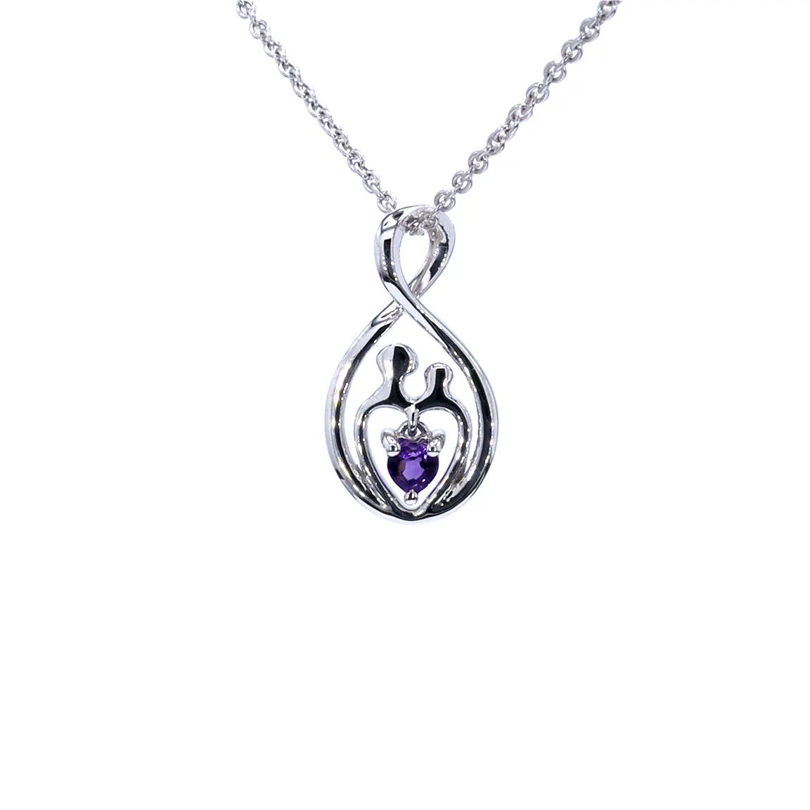 Amethyst Mom Pendant 0.14 Carats Sterling Silver