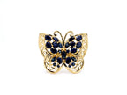 Blue Sapphire Ring 2.78 Carats Gold Plated Silver