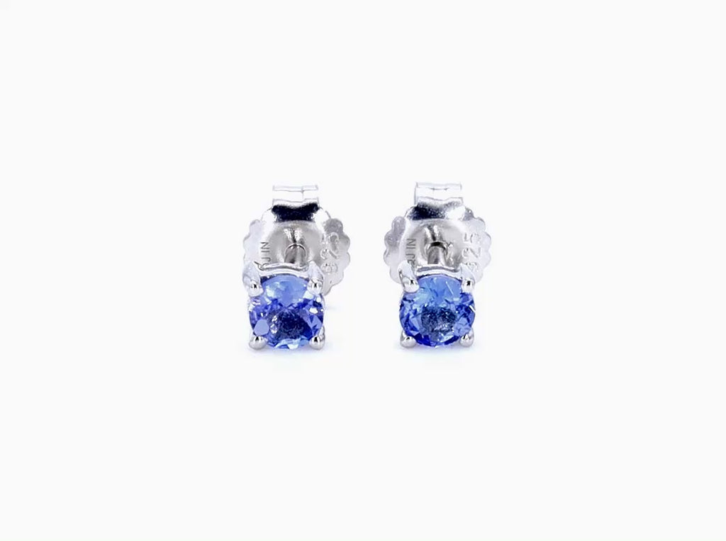 Tanzanite Stud Earrings 0.44 Carats Sterling Silver