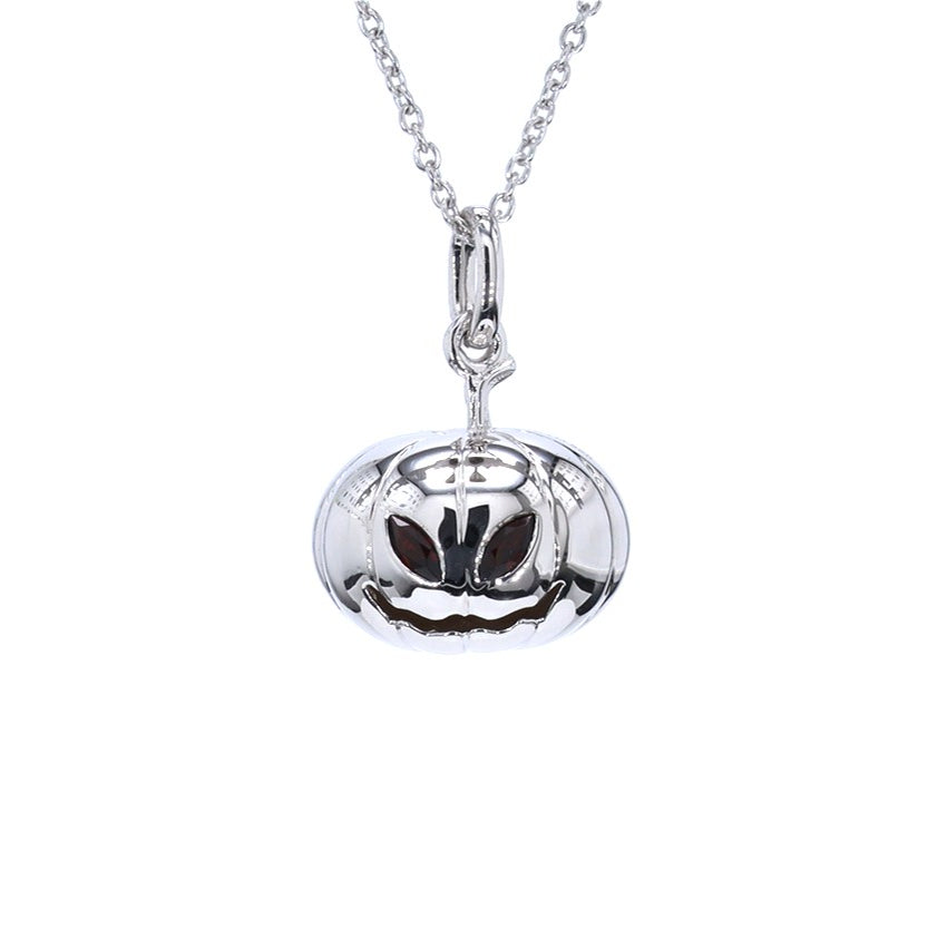 Garnet Jack-o'-Lantern Pendant 0.18 Carats Sterling Silver