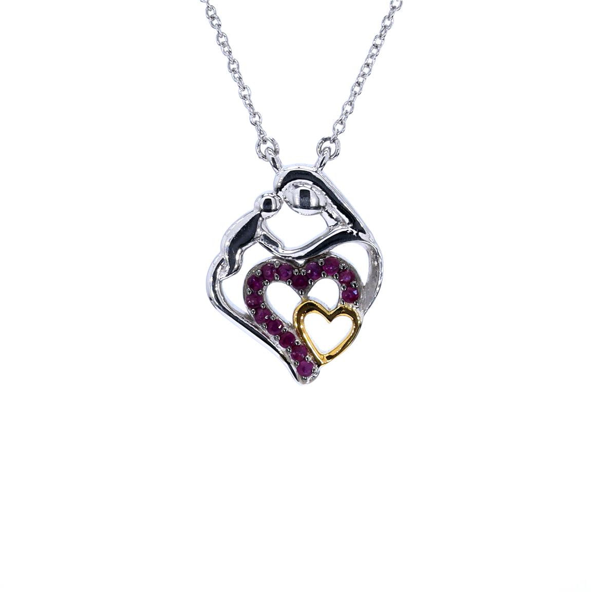 Ruby Mom Pendant 0.26 Carats Sterling Silver