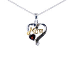Garnet Mom Pendant With Black Spinel 0.52 Carats Gold Plated Silver
