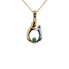 Emerald Mom Pendant 0.16 Carats Gold Plated Silver