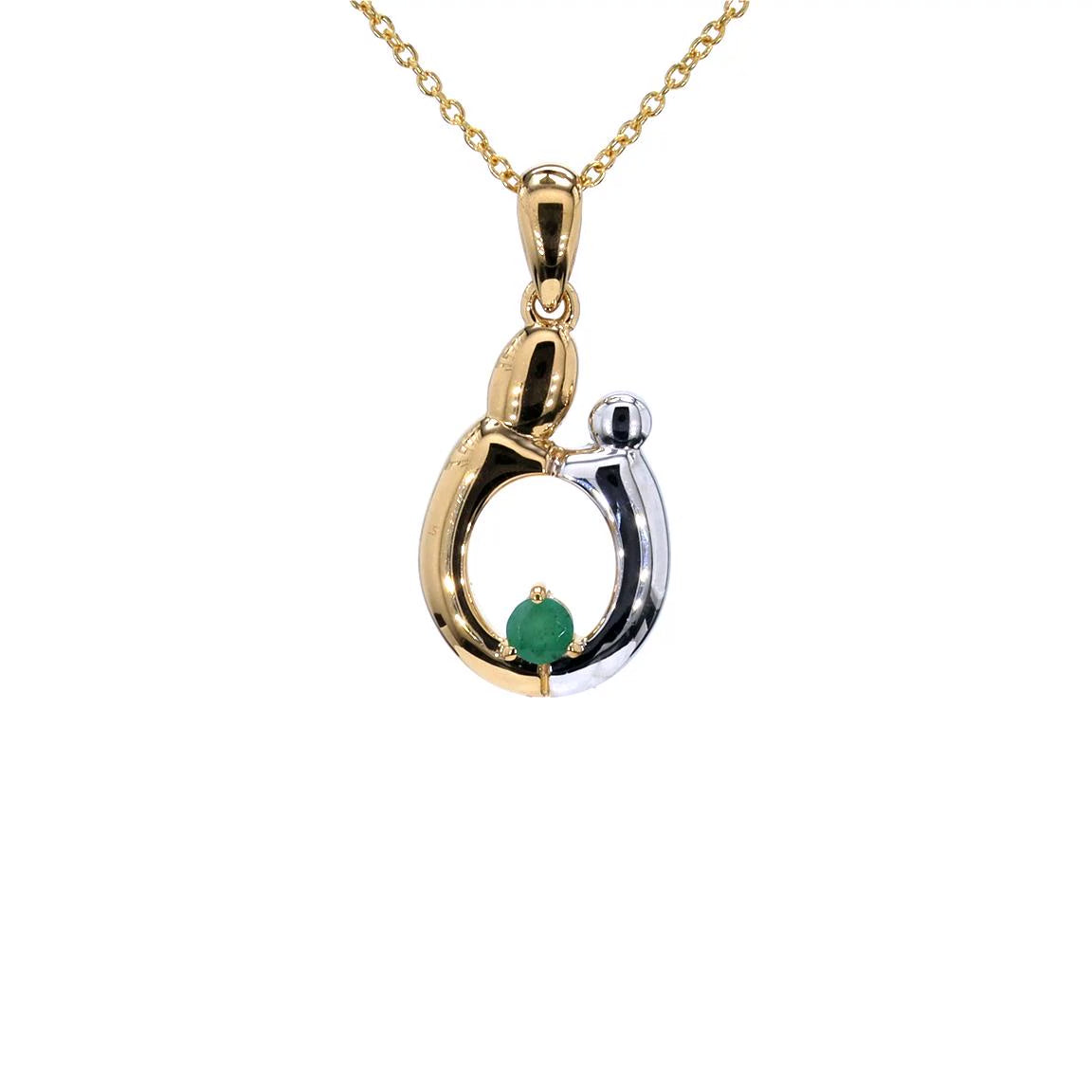 Emerald Mom Pendant 0.16 Carats Gold Plated Silver