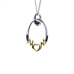 Blue Sapphire Mother Pendant 0.16 Carats Gold Plated Silver