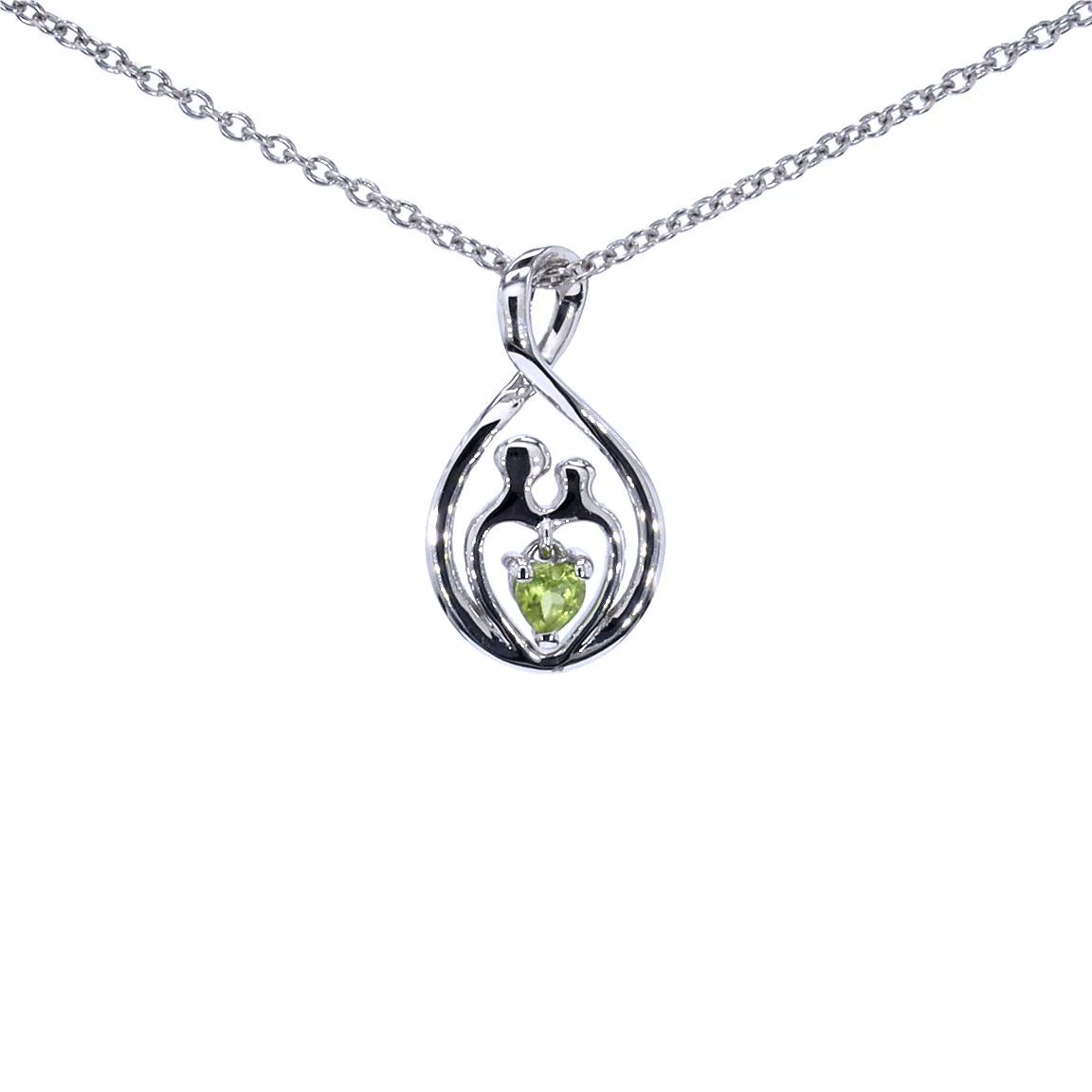 Peridot Mom Pendant 0.14 Carats Sterling Silver