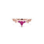 Ruby Bat Ring 0.32 Carats Gold Plated Silver